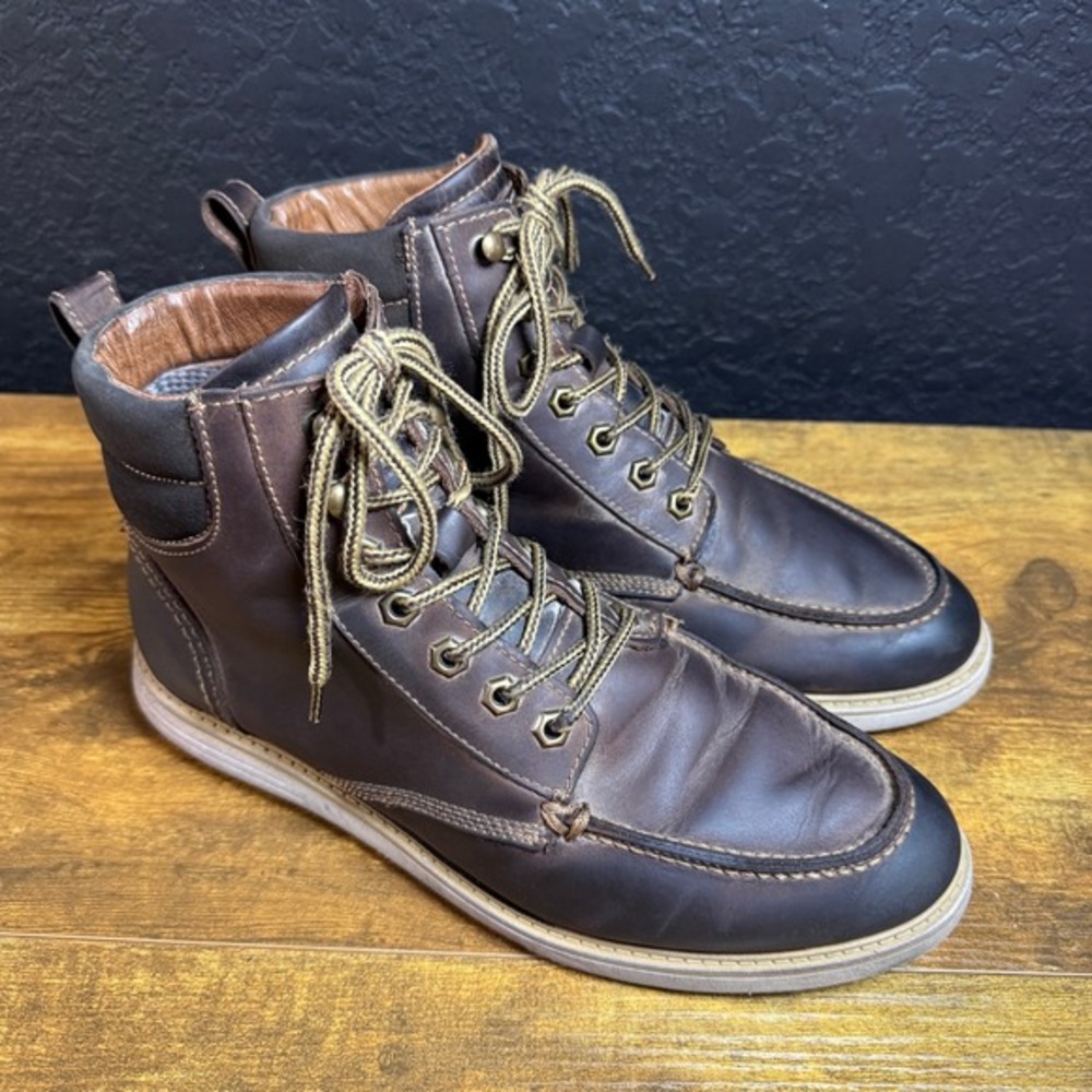 Alpine Design AD21MC009-BRN Brown‎ Leather Moc Toe Boots Mens Size 9
